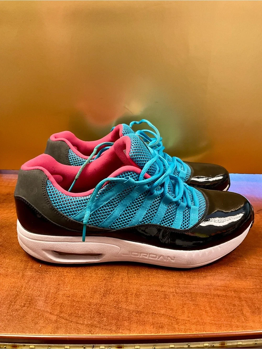 Jordan Youth Turquoise, Black & Pink Low-Top Sneakers